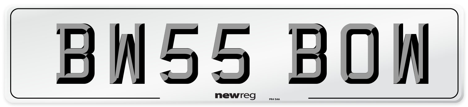 BW55 BOW Number Plate from New Reg